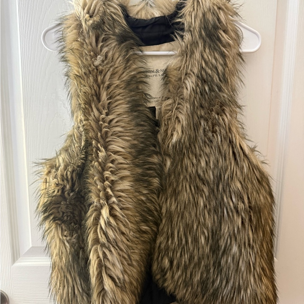 Ralph Lauren Faux Fur Vest in Brown and Black